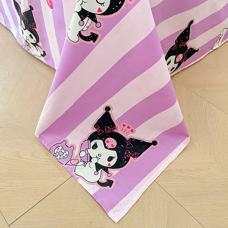 91家纺网 家纺一手货源 找家纺 博雅 2024新款三丽鸥正版授权全棉活性印花四件套 库洛米精灵