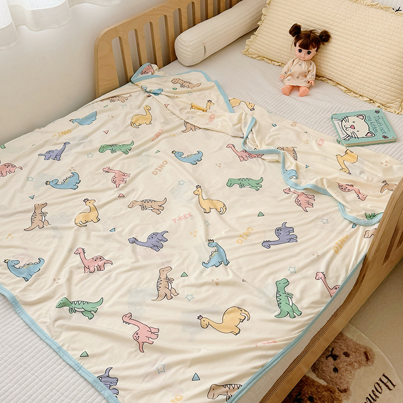 91家纺网 家纺一手货源 找家纺 嗨生活 2025新款婴儿裸睡级凉感针织毯 幼儿园夏被 儿童夏被 毯子 直播 微商 电商 好货推荐产品 多彩恐龙