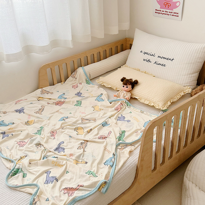 91家纺网 家纺一手货源 找家纺 嗨生活 2025新款婴儿裸睡级凉感针织毯 幼儿园夏被 儿童夏被 毯子 直播 微商 电商 好货推荐产品 多彩恐龙