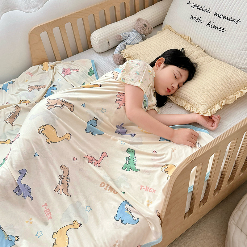 91家纺网 家纺一手货源 找家纺 嗨生活 2025新款婴儿裸睡级凉感针织毯 幼儿园夏被 儿童夏被 毯子 直播 微商 电商 好货推荐产品 多彩恐龙