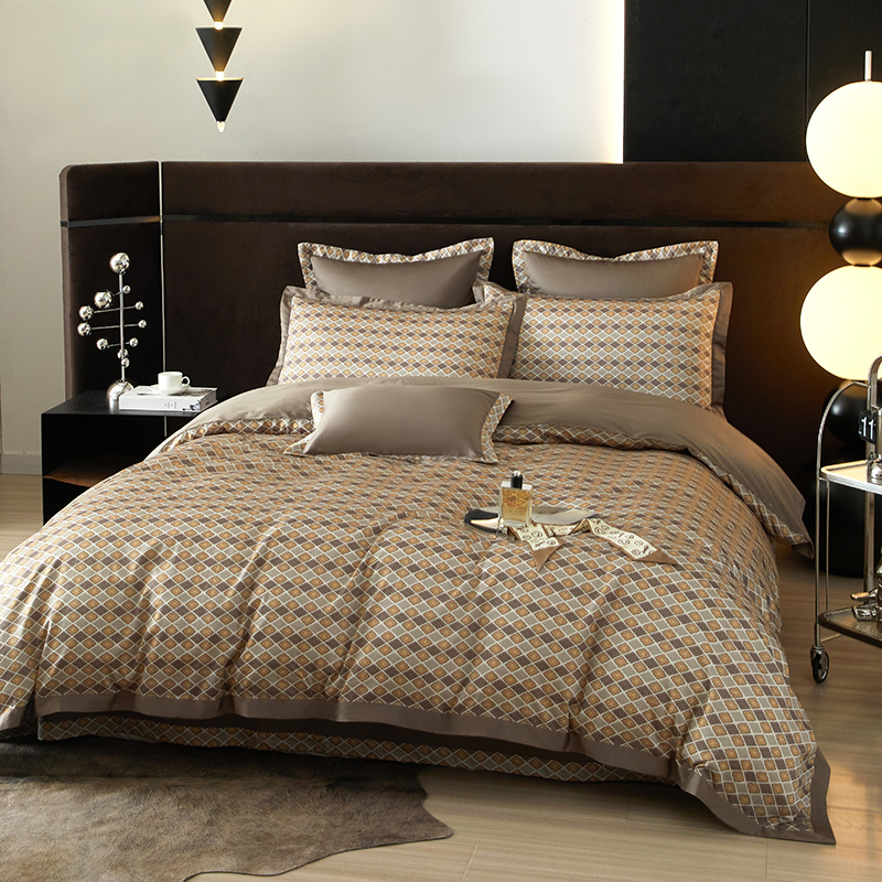 91家纺网 家纺一手货源 找家纺 【2024】100支100S全棉数码印花四件套一件定制高端奢华直播爆款线下主推 光辉