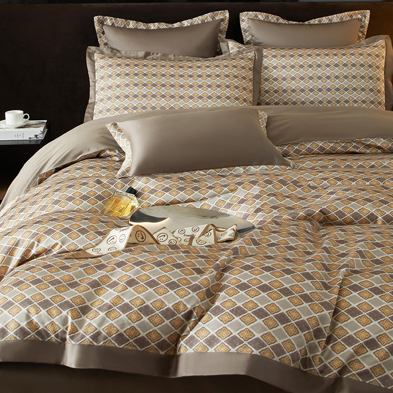 91家纺网 家纺一手货源 找家纺 【2024】100支100S全棉数码印花四件套一件定制高端奢华直播爆款线下主推 光辉