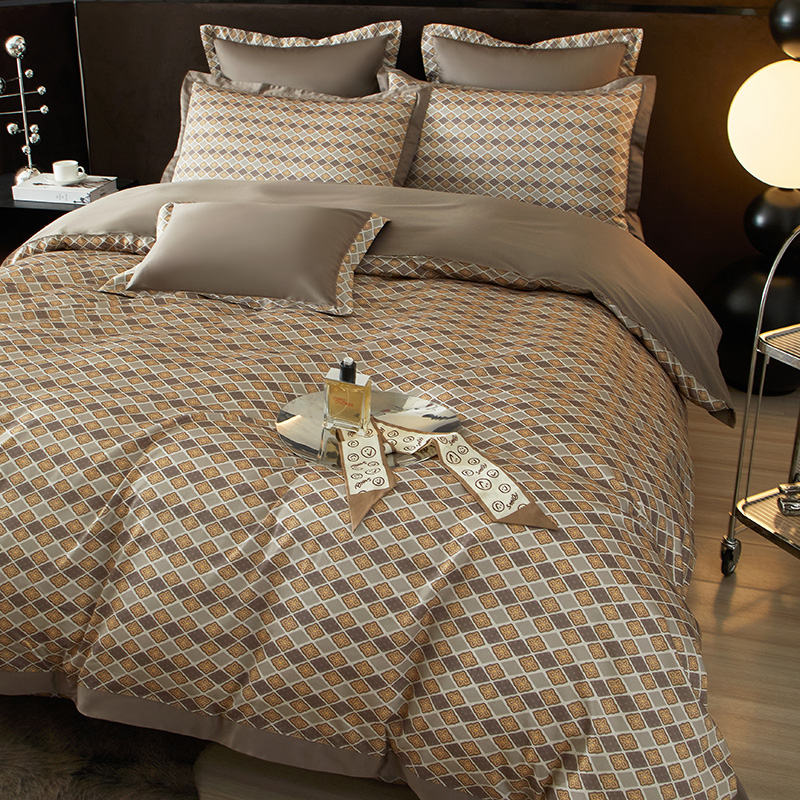 91家纺网 家纺一手货源 找家纺 【2024】100支100S全棉数码印花四件套一件定制高端奢华直播爆款线下主推 光辉