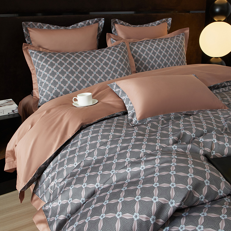 91家纺网 家纺一手货源 找家纺 【2024】100支100S全棉数码印花四件套一件定制高端奢华直播爆款线下主推 华美