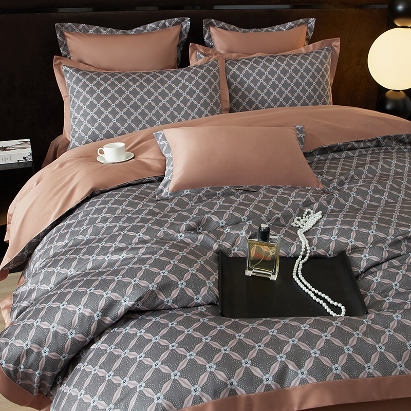 91家纺网 家纺一手货源 找家纺 【2024】100支100S全棉数码印花四件套一件定制高端奢华直播爆款线下主推 华美