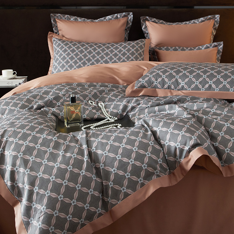 91家纺网 家纺一手货源 找家纺 【2024】100支100S全棉数码印花四件套一件定制高端奢华直播爆款线下主推 华美