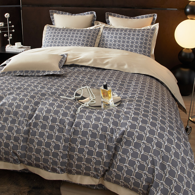 91家纺网 家纺一手货源 找家纺 【2024】100支100S全棉数码印花四件套一件定制高端奢华直播爆款线下主推 罗森