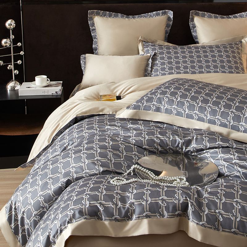 91家纺网 家纺一手货源 找家纺 【2024】100支100S全棉数码印花四件套一件定制高端奢华直播爆款线下主推 罗森