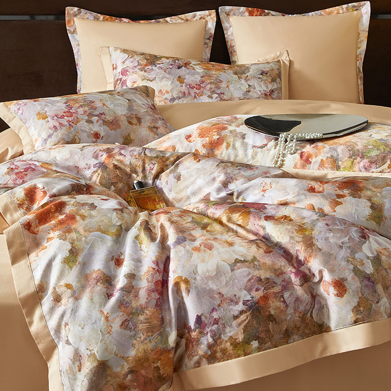 91家纺网 家纺一手货源 找家纺 【2024】100支100S全棉数码印花四件套一件定制高端奢华直播爆款线下主推 莫奈