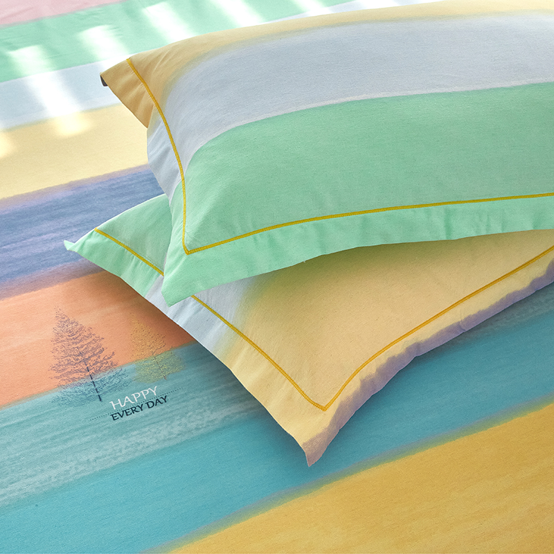 91家纺网 家纺一手货源 找家纺 金纱玉纺家纺 2024新款加厚AB版四件套 彩色生活