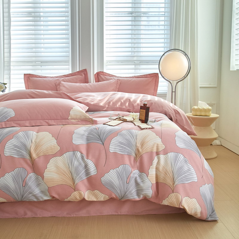 91家纺网 家纺一手货源 找家纺 金纱玉纺家纺 2024新款加厚AB版四件套 南枫-粉