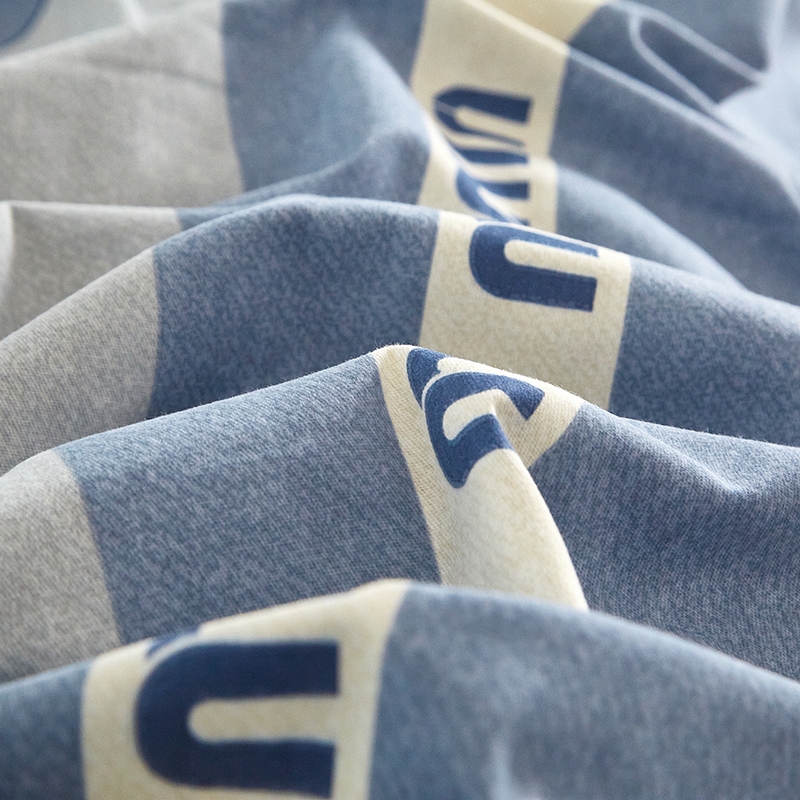 91家纺网 家纺一手货源 找家纺 金纱玉纺家纺 2024新款加厚AB版四件套 时尚左拉-蓝