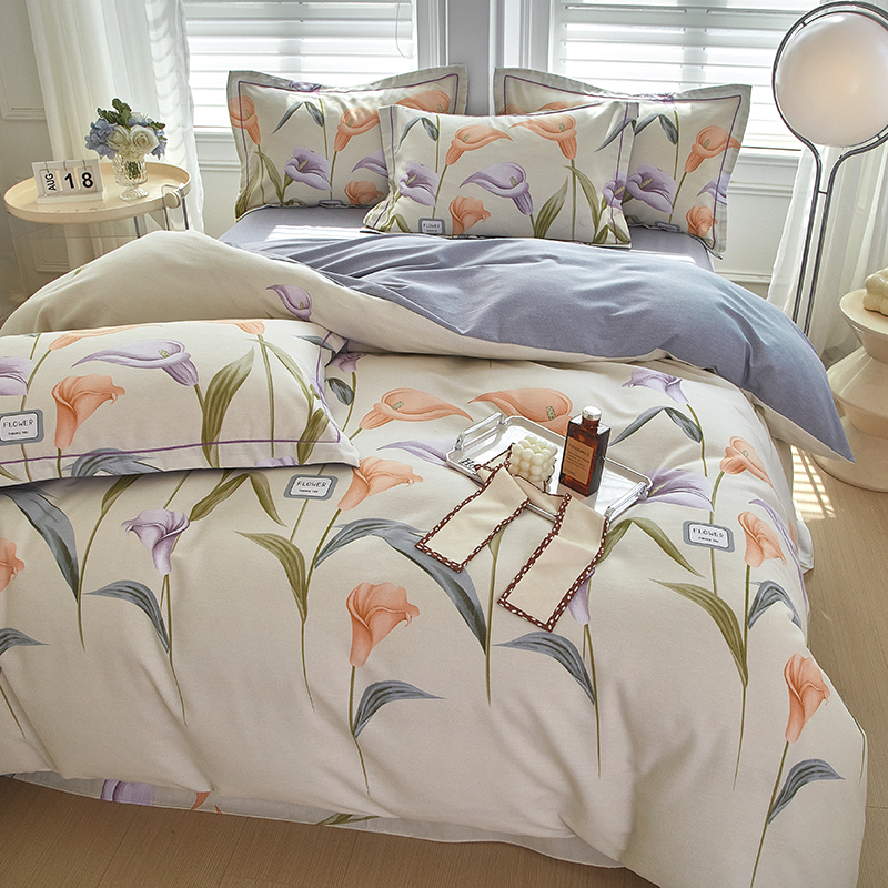 91家纺网 家纺一手货源 找家纺 金纱玉纺家纺 2024新款加厚AB版四件套 寻梦园-米