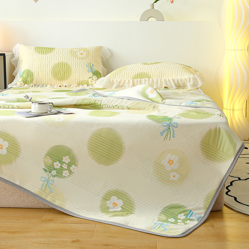 91家纺网 家纺一手货源 找家纺 牛魔王 2025新款冰丝凉感丝夏被 春意盎然