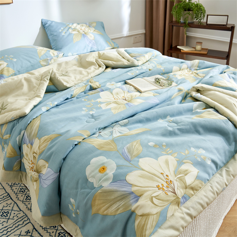 91家纺网 家纺一手货源 找家纺 恬思语家纺 2025新款全棉印花棉花夏被 芬芳年华