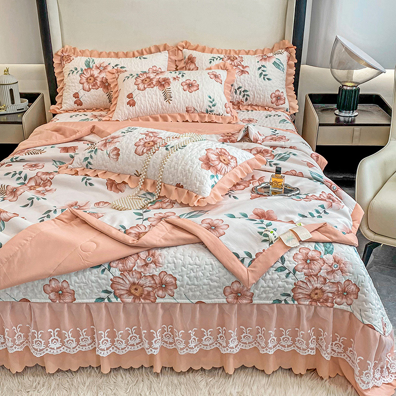 91家纺网 家纺一手货源 找家纺 （总）2025A类母婴级泡泡纱泡泡棉床盖款夏被四件套纯棉全棉双层纱棉麻小竺棉夏凉被子