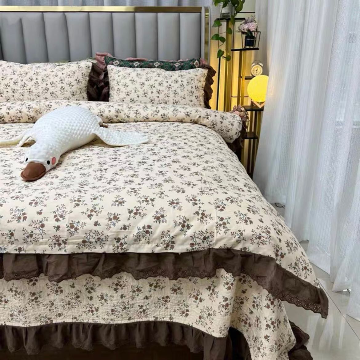 （总）法式纯棉被罩200X230cm双人被套小碎花全棉被罩纯棉被罩