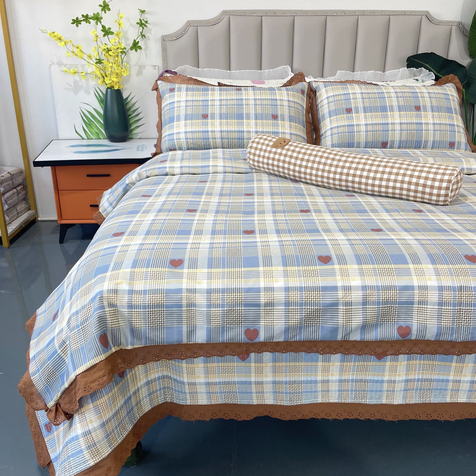 91家纺网 家纺一手货源 找家纺 （总）法式纯棉被罩200X230cm双人被套小碎花全棉被罩纯棉被罩