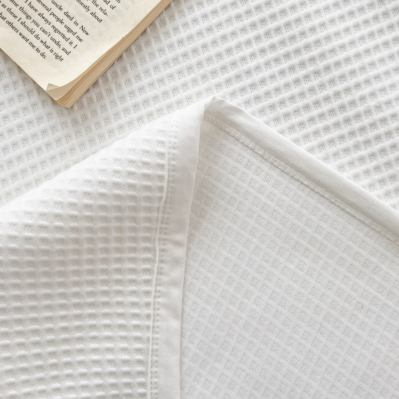 91家纺网 家纺一手货源 找家纺 来菲毛毯 2025新款全棉A类针织盖毯夏凉被 奶白