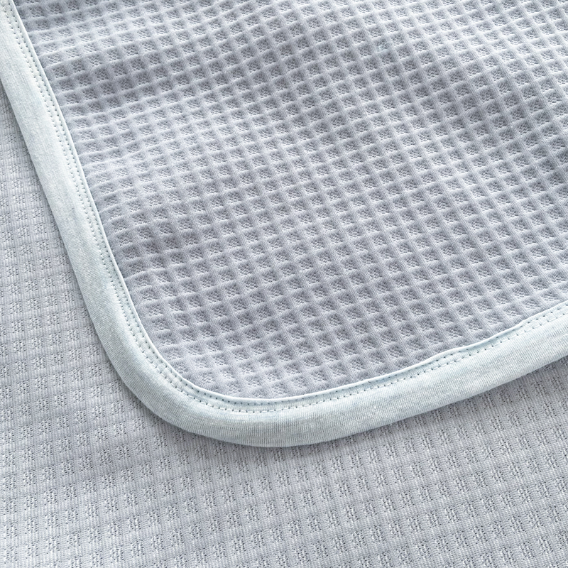 91家纺网 家纺一手货源 找家纺 来菲毛毯 2025新款全棉A类针织盖毯夏凉被 蓝灰