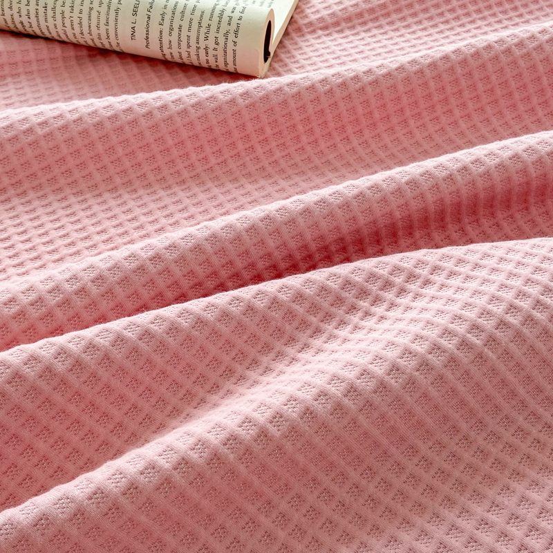 91家纺网 家纺一手货源 找家纺 来菲毛毯 2025新款全棉A类针织盖毯夏凉被 粉色