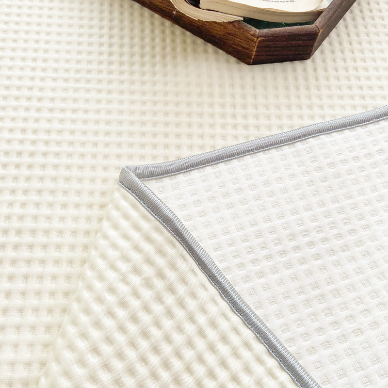 91家纺网 家纺一手货源 找家纺 触手即凉！A类创新科技新款2025双面PE夏凉席三件套 米白