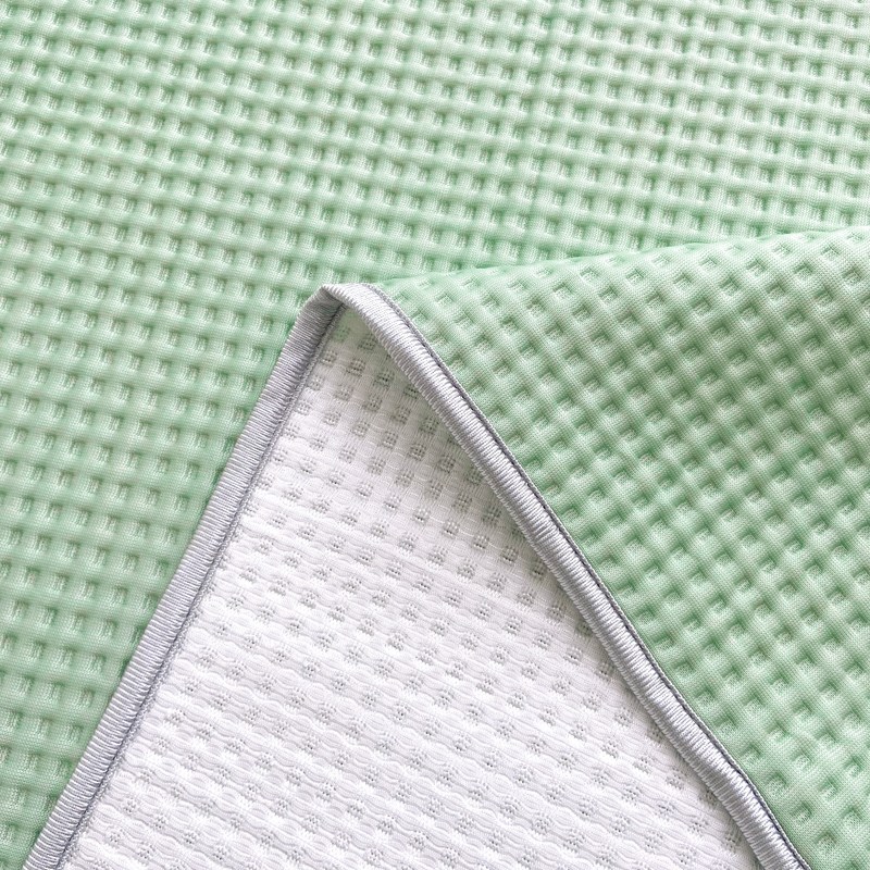 91家纺网 家纺一手货源 找家纺 触手即凉！A类创新科技新款2025双面PE夏凉席三件套 绿