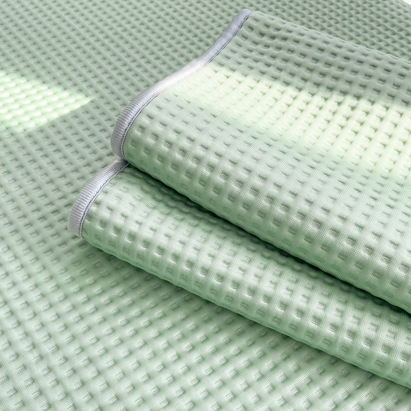 91家纺网 家纺一手货源 找家纺 触手即凉！A类创新科技新款2025双面PE夏凉席三件套 绿