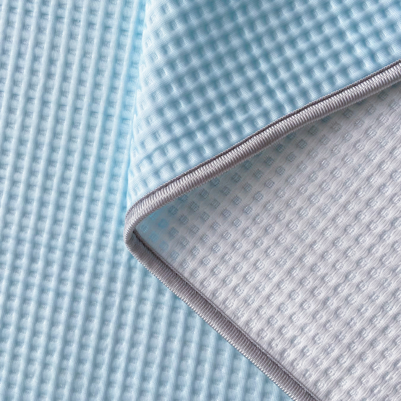 91家纺网 家纺一手货源 找家纺 触手即凉！A类创新科技新款2025双面PE夏凉席三件套蓝