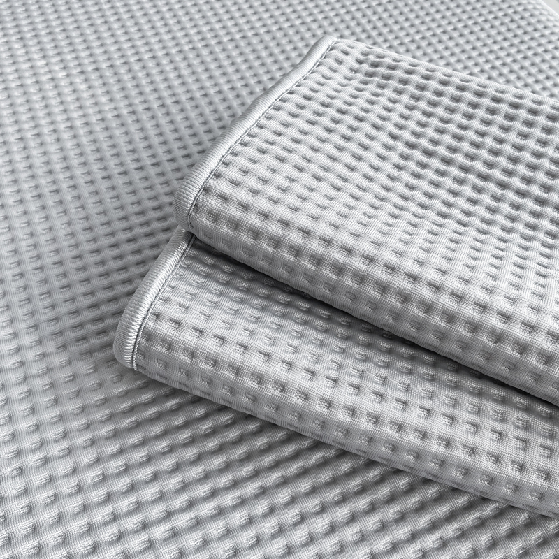 91家纺网 家纺一手货源 找家纺 触手即凉！A类创新科技新款2025双面PE夏凉席三件套 灰