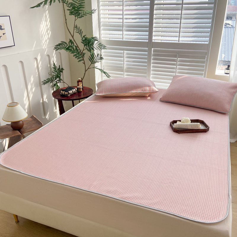 触手即凉！A类创新科技新款2025双面PE夏凉席三件套 粉