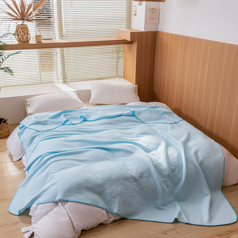 触手即凉！A类创新科技新款2025双面PE夏凉被恒温凉薄被子 蓝色