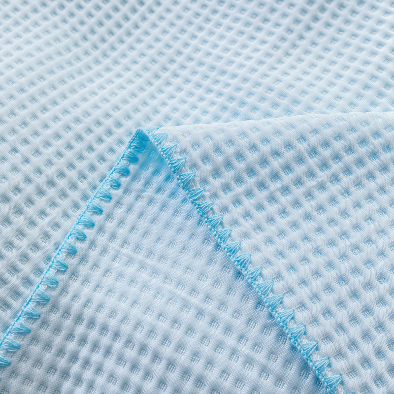 91家纺网 家纺一手货源 找家纺 触手即凉！A类创新科技新款2025双面PE夏凉被恒温凉薄被子 蓝色