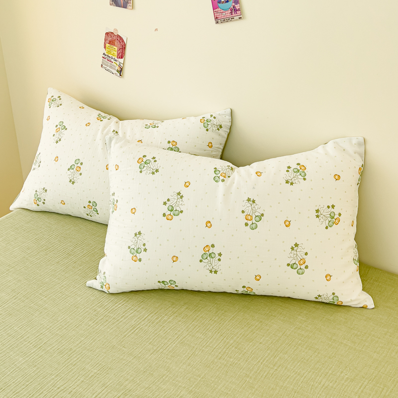 91家纺网 家纺一手货源 找家纺 木楌  2025新款全棉A类皱皱纱印花四件套 小南国