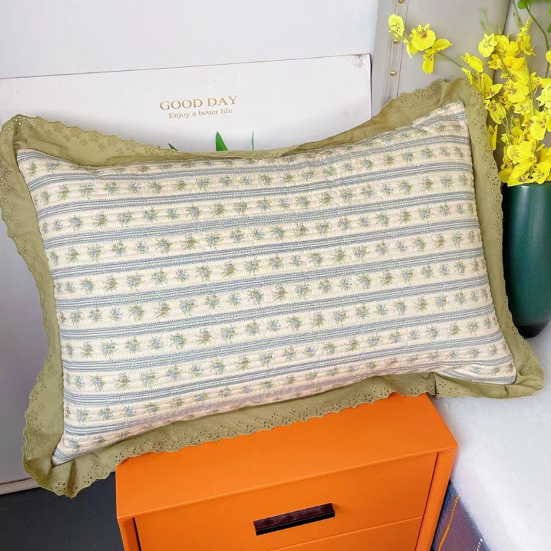 91家纺网 家纺一手货源 找家纺 法式纯棉枕套48x74cm 全棉加厚枕套纯棉枕头套一对装