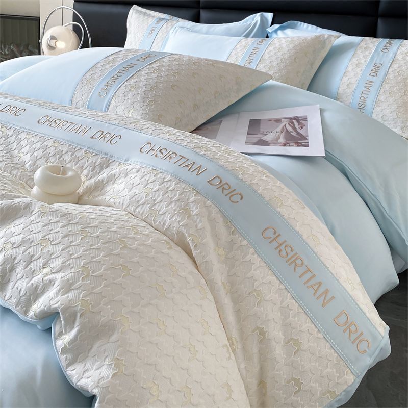 91家纺网 家纺一手货源 找家纺 （总）2025莱赛尔天丝刺绣艾莎千鸟四件套系列