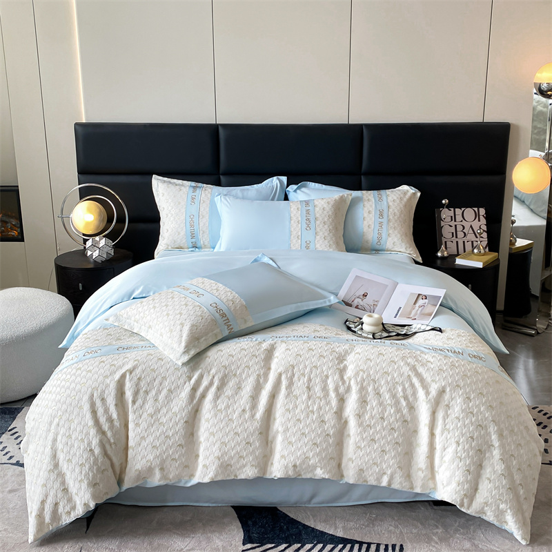 91家纺网 家纺一手货源 找家纺 （总）2025莱赛尔天丝刺绣艾莎千鸟四件套系列