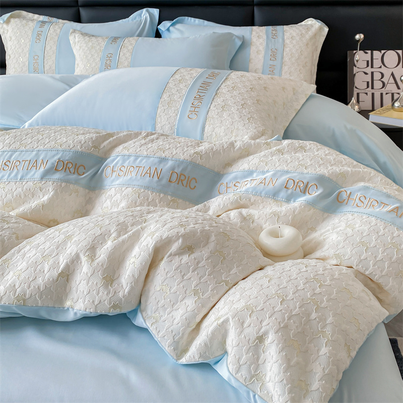 91家纺网 家纺一手货源 找家纺 （总）2025莱赛尔天丝刺绣艾莎千鸟四件套系列