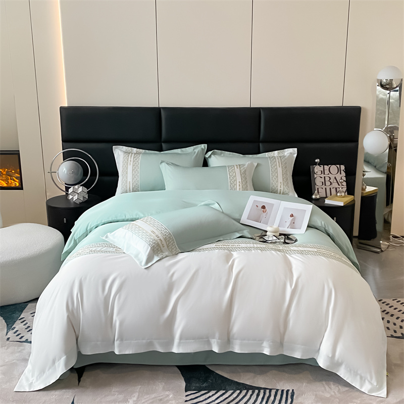 91家纺网 家纺一手货源 找家纺 （总）奥裕2025莱赛尔天丝刺绣款简爱四件套