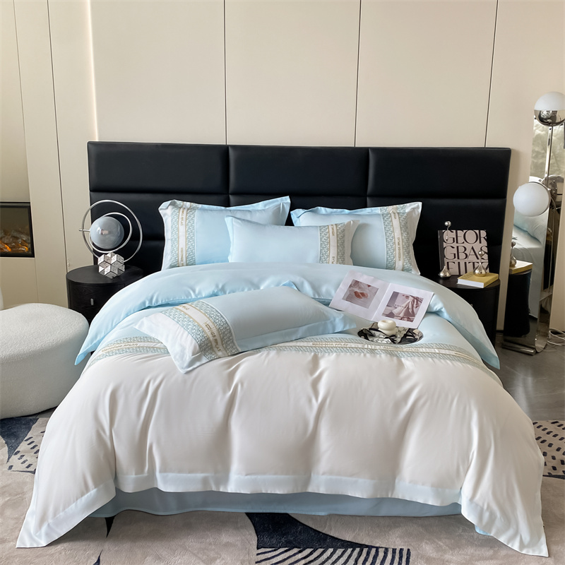 91家纺网 家纺一手货源 找家纺 （总）奥裕2025莱赛尔天丝刺绣款简爱四件套