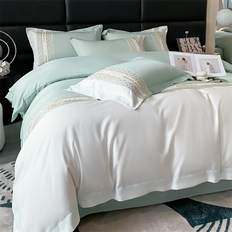 91家纺网 家纺一手货源 找家纺 （总）奥裕2025莱赛尔天丝刺绣款简爱四件套