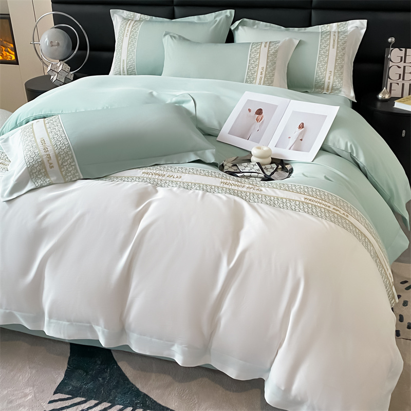 91家纺网 家纺一手货源 找家纺 （总）奥裕2025莱赛尔天丝刺绣款简爱四件套