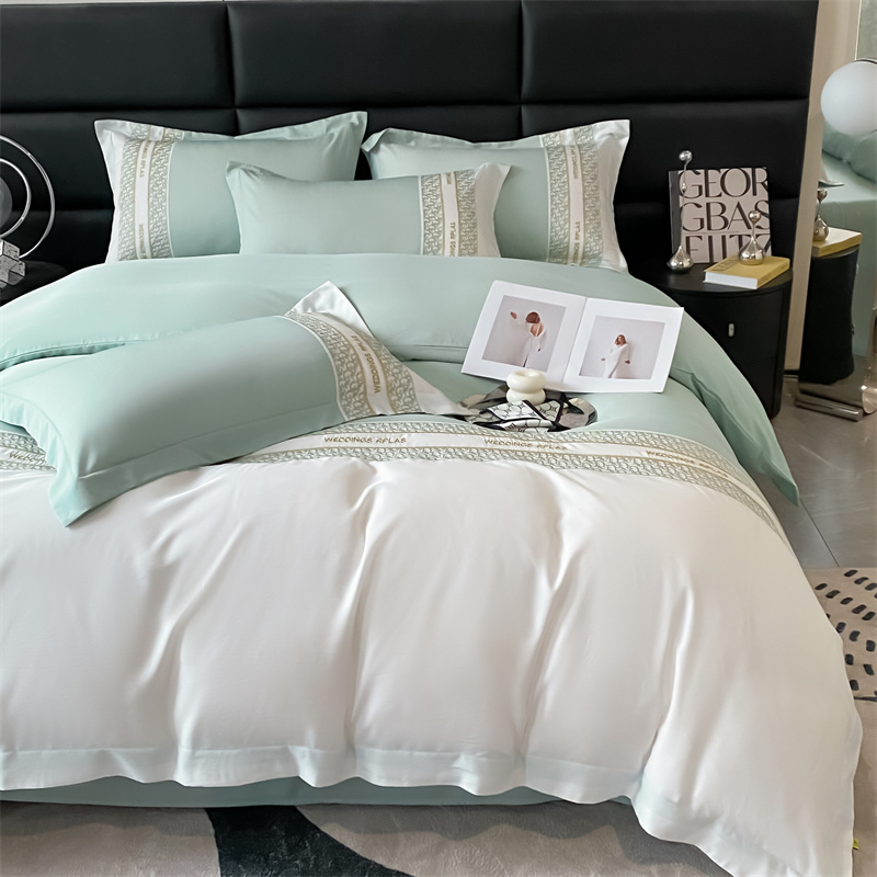 91家纺网 家纺一手货源 找家纺 （总）奥裕2025莱赛尔天丝刺绣款简爱四件套