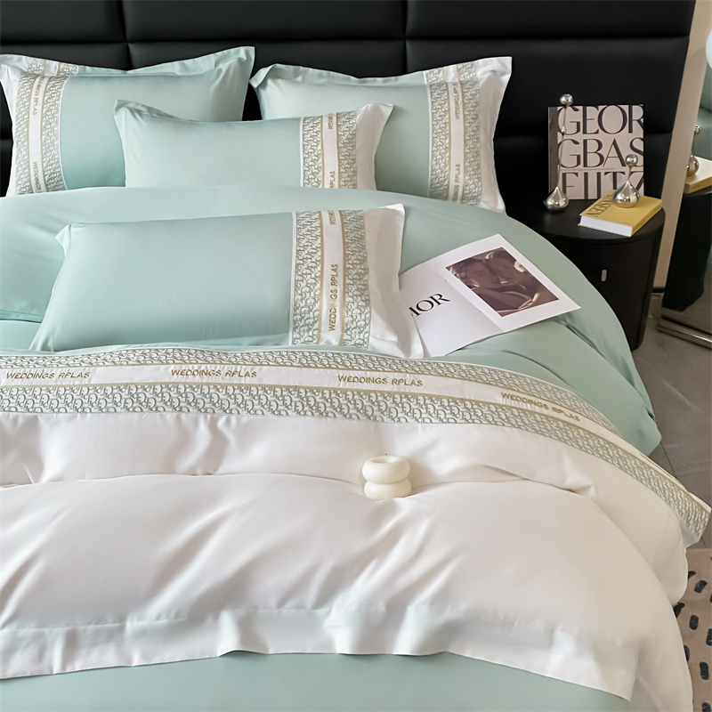 91家纺网 家纺一手货源 找家纺 （总）奥裕2025莱赛尔天丝刺绣款简爱四件套