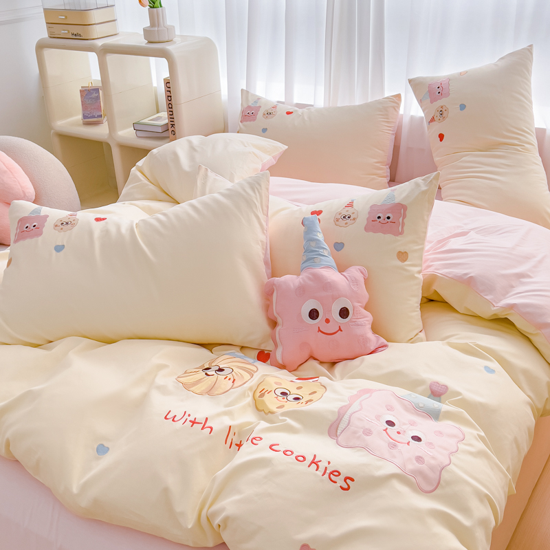 91家纺网 家纺一手货源 找家纺 （总）亲亲公主 2025新款全棉可爱刺绣四件套