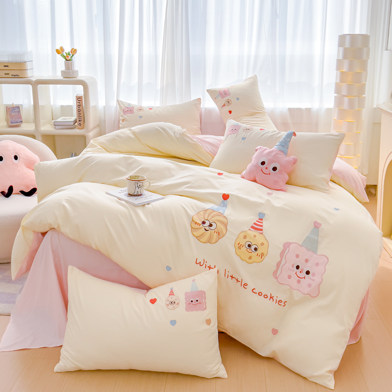 91家纺网 家纺一手货源 找家纺 （总）亲亲公主 2025新款全棉可爱刺绣四件套