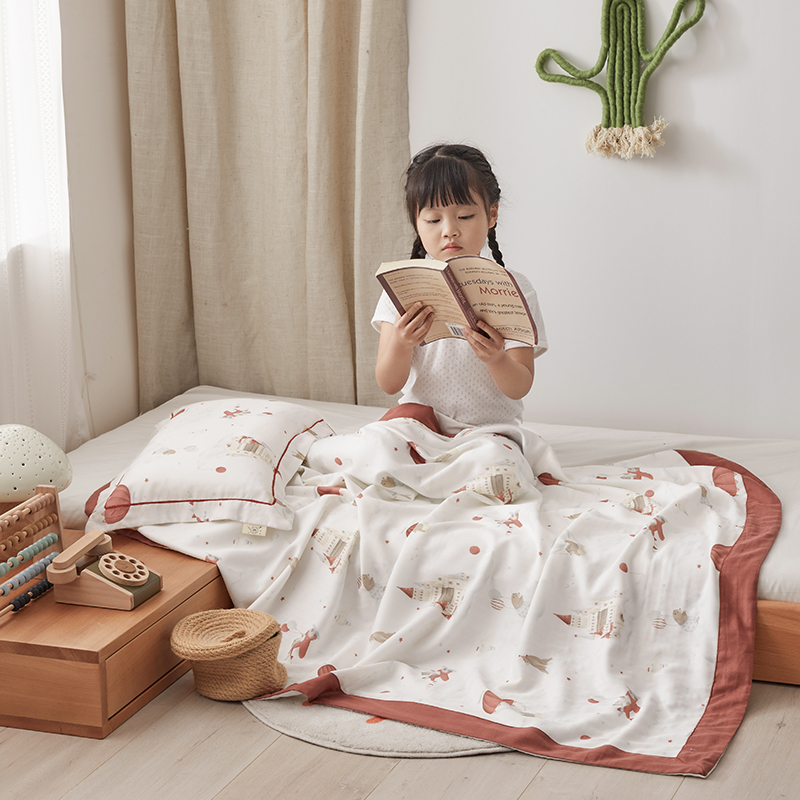 91家纺网 家纺一手货源 找家纺 荷马之梦 天竹系列——2024新款A类竹纤维儿童盖毯 天空之城