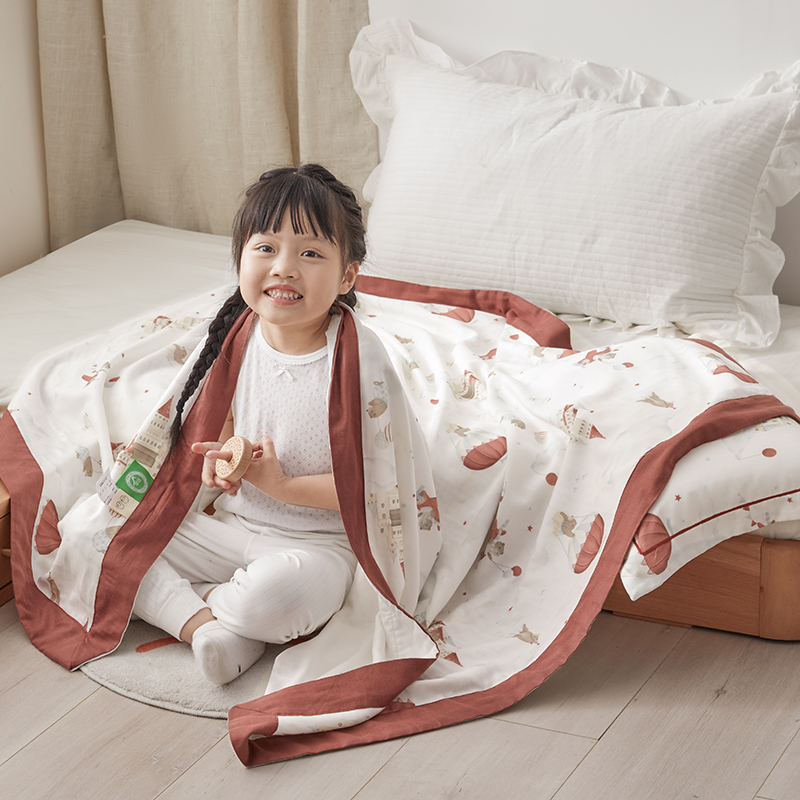 91家纺网 家纺一手货源 找家纺 荷马之梦 天竹系列——2024新款A类竹纤维儿童盖毯 天空之城