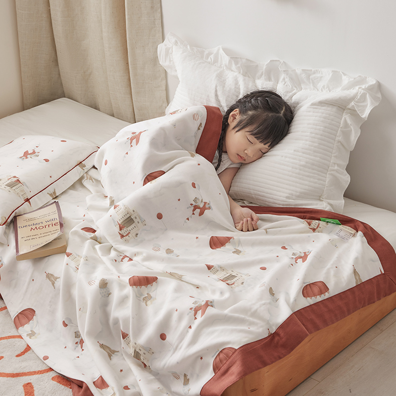 91家纺网 家纺一手货源 找家纺 荷马之梦 天竹系列——2024新款A类竹纤维儿童盖毯 天空之城