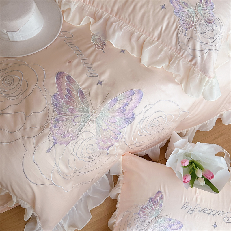 91家纺网 家纺一手货源 找家纺 MIU缪家居2024新款100支全棉四件套-梦月精灵 粉仙子